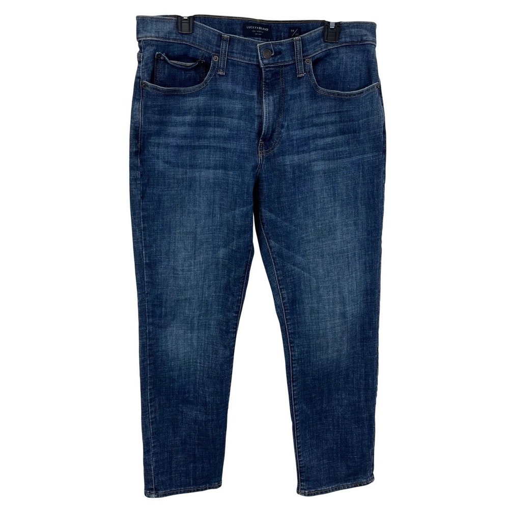 Lucky Brand 121 Slim Straight Mens Jeans 34x30 Blue Medium Wash Denim Pants
